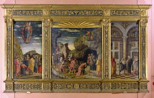 アセンション、マギの崇拝と割礼を描いた祭壇画、c.1463-64（パネル上のテンペラ）